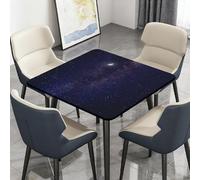 Highdi Waterproof Square Tablecloth Cover - Oxford Cloth - Elastic Fitted for Kitchen/Garden Rectangular Tables, Stain-Resistant Wipe-Clean 3d Starry Sky Series Table Cover (Starry Sky 4,90x90cm)