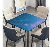 Highdi Waterproof Square Tablecloth Cover - Oxford Cloth - Elastic Fitted for Kitchen/Garden Rectangular Tables, Stain-Resistant Wipe-Clean 3d Starry Sky Series Table Cover (Starry Sky 8,160x160cm)