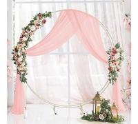 Highdi Wedding Arch Draping Fabric, Chiffon Wedding Arch Drapes Voile Wedding Arch Backdrop Sheer Drapery for Arbor Party Ceremony Reception Ceiling Decorations (75 * 600cm,#Light peach)