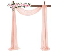 Highdi Wedding Arch Draping Fabric, Chiffon Wedding Arch Drapes Voile Wedding Arch Backdrop Sheer Drapery for Arbor Party Ceremony Reception Ceiling Decorations (2.3FT*9.8FT,Peach Pink)