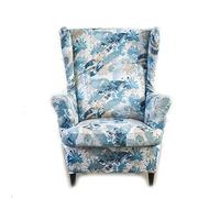 Highdi Wingback Chair Covers 2-Piece Stretch Wing Chair Slipcover, Nordic style Floral Strandmon Sofa Cover Furniture Protector for Armchair Chairs Living Room Bedroom Hotel (blue leaf 2)