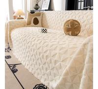 Highdi Winter Warm Sofa Throws Large, Extra Large Throws For Settees Versatile Soft Plush Throw Blanket for Settees Couch Armchair Sofa Bed (180x420cm,Cream)