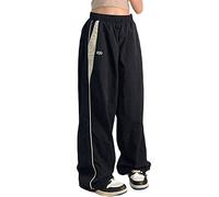 Highdi Y2k Parachute Pants Baggy Cargo Trousers Women Wide Leg Trousers Low Waisted Cargo Pants Loose Cargos Vintage 90s Streetwear Casual Straight Trousers for Girls Ladies