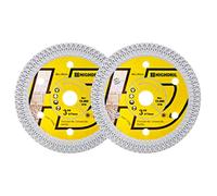 HIGHDRIL 2PCS Diamond Tile Disc - 75 mm x 10 mm Arbor X-Mesh Diamond Saw Blade for Hard Ceramic Porcelain Tiles Granite