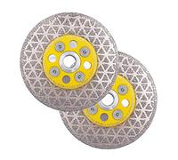 HIGHDRIL Diamond Cutting Disc, Pack of 2, 105 mm, Electroplated Blade for Cutting and Grinding, Granite, Marble Tile, Natural Stones