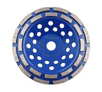 HIGHDRIL Diamond Grinding Wheel - Concrete Double Row 180 mm x 22.23 mm Diamond Cup Wheel for Stone, Concrete, Tile Adhesive, Granite, Masonry