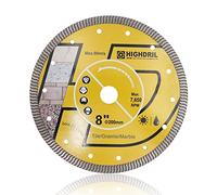HIGHDRIL Diamond Saw Blade - 200MM Diamond Tile Blade with 22.23MM Arbor, Dry or Wet Cutting Disc for Porcelain Tile Ceramic Granite Marble Hard Material Masonry