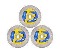 HIGHDRIL Diamond Tile Saw Blade - 3pcs 5 inch/125mm Diamond Cutting Disc for Cutting Grinding Ceramic Porcelain Tile Marble Granite Quartz Dekton Artificial Stone with M14 Flange