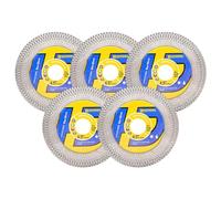 HIGHDRIL Tile Diamond Saw Blade,5pcs Cutting Disc Wheel 4"/105mm for Dry/Wet Cutting & Grinding Porcelain Granite Marble Ceramic Artificial Stone