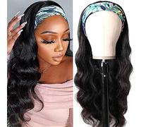 higher Body Wave Headband Human Hair Wig 20 Inches Glueless No Lace Frontal Wig Brazilian Virgin Hair Wear and Wigs for Black Women 150% Density