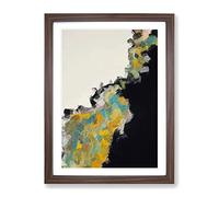 Higher Ground Abstract Framed Wall Art Print A2 Walnut