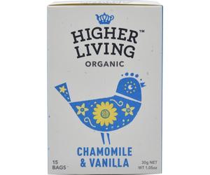 Higher Living Chamomile & Vanilla Organic Herbal Infusion - 15 bags - 4 Pack