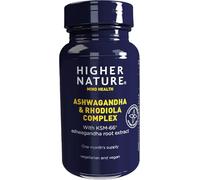 Higher Nature - Ashwagandha & Rhodiola Complex - Reduce Fatigue - Holy Basil Extract - Ashwagandha Capsules - Vegetarian & Vegan - 30 Capsules
