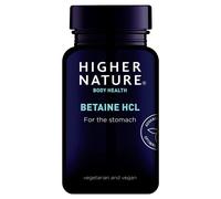 Higher Nature - Betaine H or Healthy Digestion - Betaine Hydrochloride Capsules - Vegetarian & Vegan - 90 Capsules