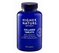 Higher Nature Collagen Tablets - Hydrolysed Marine Collagen - 180 Tablets | Vitamin C, Calcium for Bone Support, Responsibly Sourced