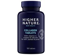 Higher Nature Collagen Tablets - Hydrolysed Marine Collagen - 180 Tablets | Vitamin C, Calcium for Bone Support, Responsibly Sourced