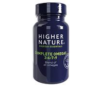 Higher Nature Complete Omegas 3:6:7:9 Fish Oils - 90 Capsules | Supports Vision, Brain Function & Cardiovascular Health
