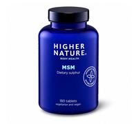 Higher Nature MSM Tablets - Dietary Sulphur 1000 mg - Odourless - Vegetarian & Vegan 180 Tablets