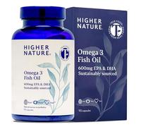 Higher Nature - Omega 3 1000mg Fish Oil Capsules - Eye Health & Brain - 180mg EPA - 120mg DHA - 90 Capsules