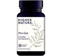 Higher Nature - Pro Gut - High Strength Probiotic Cultures - Multi-Strain Probiotic for Digestive System - Everyday Live Bacteria - 5 Billion CFUs - for Good Gut Flora, Gas & Bloating - 30 Capsules