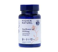 Higher Nature Starflower Oil 1000mg - 220mg GLA Cold-Pressed Natural Source of Omega 6 Women's Hormone & Skin Support - PMS & Menopause Support - True Food® Formula - Borage Oil Capsules - 30 Capsules