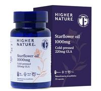 Higher Nature Starflower Oil 1000mg - True Food® - 3 x 30 Capsules | 220mg GLA Cold-Pressed Natural Source of Omega 6 Women's Hormone, PMS & Menopause Support, Borage Oil Capsules, (Pack of 3)