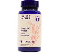 Higher Nature Vitamin C Powder - 1000mg Vitamin C from Rosehips - True Food® Formula - Natural Vit C - Immune System Support - Energy, Beauty, Joint, Bone & Collagen Support - 100% Plant Powered - 66g