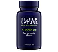 Higher Nature - Vitamin D3 - Supports Immunity - Supports Muscle Function - The Sunshine Vitamin - 120 Capsules