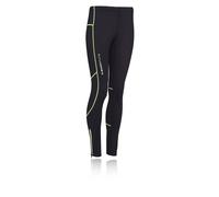 Higher State Women's Running Tights | UK 2XL in Black/Yellow Stitch Highlight