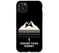 Higher Than Worry Mountain Silhouette Hiker Design Case for iPhone 11 Pro Max