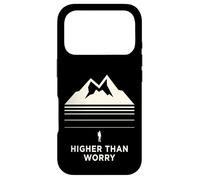 Higher Than Worry Mountain Silhouette Hiker Design Case for iPhone 17 Pro