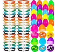 Highergo 24 Set Easter Eggs Pre Filled with Jesus Bracelets Bulk Christian Gifts for Men Easter Basket Stuffers for Dad Husband Men Adult Gifts Egg Hunt Party Favors