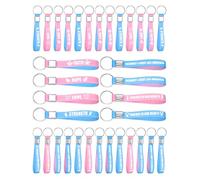 Highergo 60 Pcs Infant Loss Awareness Ribbon Silicone Keychains Bulk - Blue Pink Pregnancy and Infant Loss Remembrance Day Sunday Church Event Gift Items