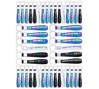 Highergo 60 Pcs Suicide Prevention Awareness Silicone Keychains Bulk Purple Teal Ribbon Awareness Key Rings with Inspirational Messages for World Suicide Prevention Day Men Women Teens Kids
