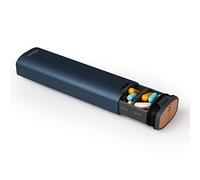 HigherHuman 7 Day Weekly Pill Organizer by mbarc - Premium Stylish Aluminum and Wood Large Capacity Pill Box for Supplements, Pills, Vitamins and Medicine.