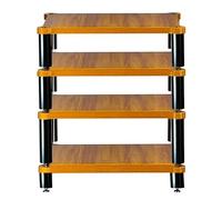 HighFidelity Audio Cabinet3/4Tier Adjustable Stand for Record Player & Media StoragePerfect for Home Theater & Video ContentBrown Finish (60x78x48cm)