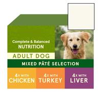 HighFigh Adult Dog Pate Selection, Chicken, Turkey and Liver, 1.8kg, 12 Pack, Essential Vitamins and Minerals, Complete Daily Nutrition