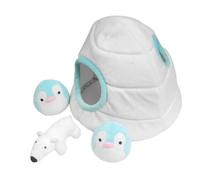 HighFigh Hide & S og Toys for Boredom, Festive Igloo Interactive Plush Puzzle, Brain Training with 3 Squeak Toys, 22x18x18 cm
