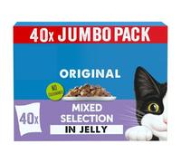 HighFigh Original Mixed Selection in Jelly Wet Cat Food, 40x85g, Complete and Balanced, Vitamins A&E, Omega 6 Fatty Acids