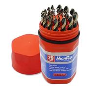 HIGHFIRE 29 Pieces HSS Stepped Point Drill Bit Set 1/16"-1/2", Gold and Black 3-Flat Shank for Metal, Steel & Acrylic - No Pilot Hole Needed - Industrial, MRO & DIY Use