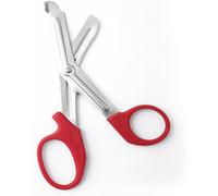 HighFitt AZN First Aid Scissors Bandage Scissors Tough Tuff Cut Scissors Trauma Shears Titanium Medical Utility Scissors for Nurses Nursing Shears for Vet Doctors Students (6 inches/15.24 cm) (Red)