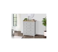 Birlea Highgate 4 Drawer Chest - Grey & Oak - Farmhouse Style