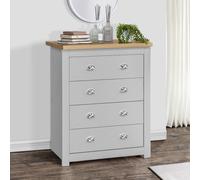 Highgate - 4 Drawer Chest - Grey/Oak - Wooden - Happy Beds