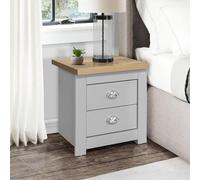 Highgate Bedside Cabinet - 2 Drawer - Grey Painted