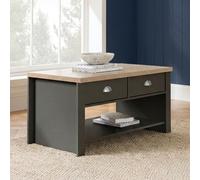 Highgate Coffee Table - 2 Drawer - Dark Grey Painted