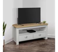 Highgate Corner TV Unit - 2 Drawer - Grey Painted