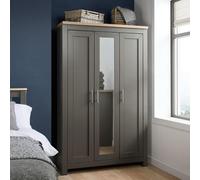 Highgate Mirror Wardrobe - 3 Door - Dark Grey Painted