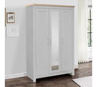 Highgate Mirror Wardrobe - 3 Door - Grey Painted
