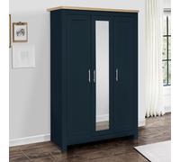 Highgate Mirror Wardrobe - 3 Door - Navy Blue Painted