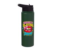 Highkey Slaying Bruh Pop Art Stainless Steel Insulated Water Bottle